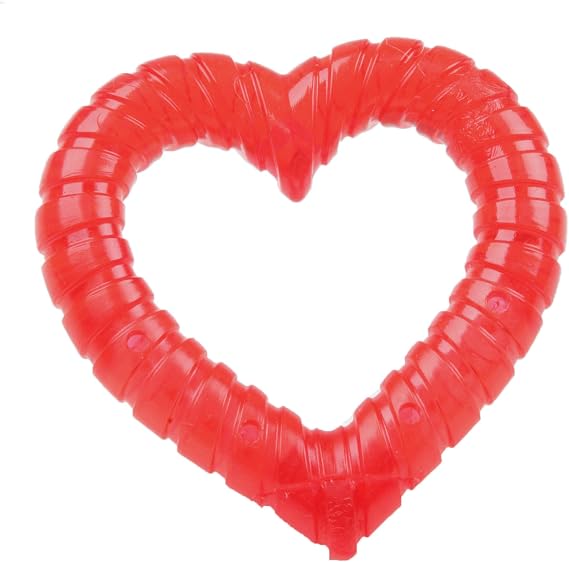 SmartPetLove Snuggle Puppy Teething Toy, Freezable Ice Relief, Heart Shape
