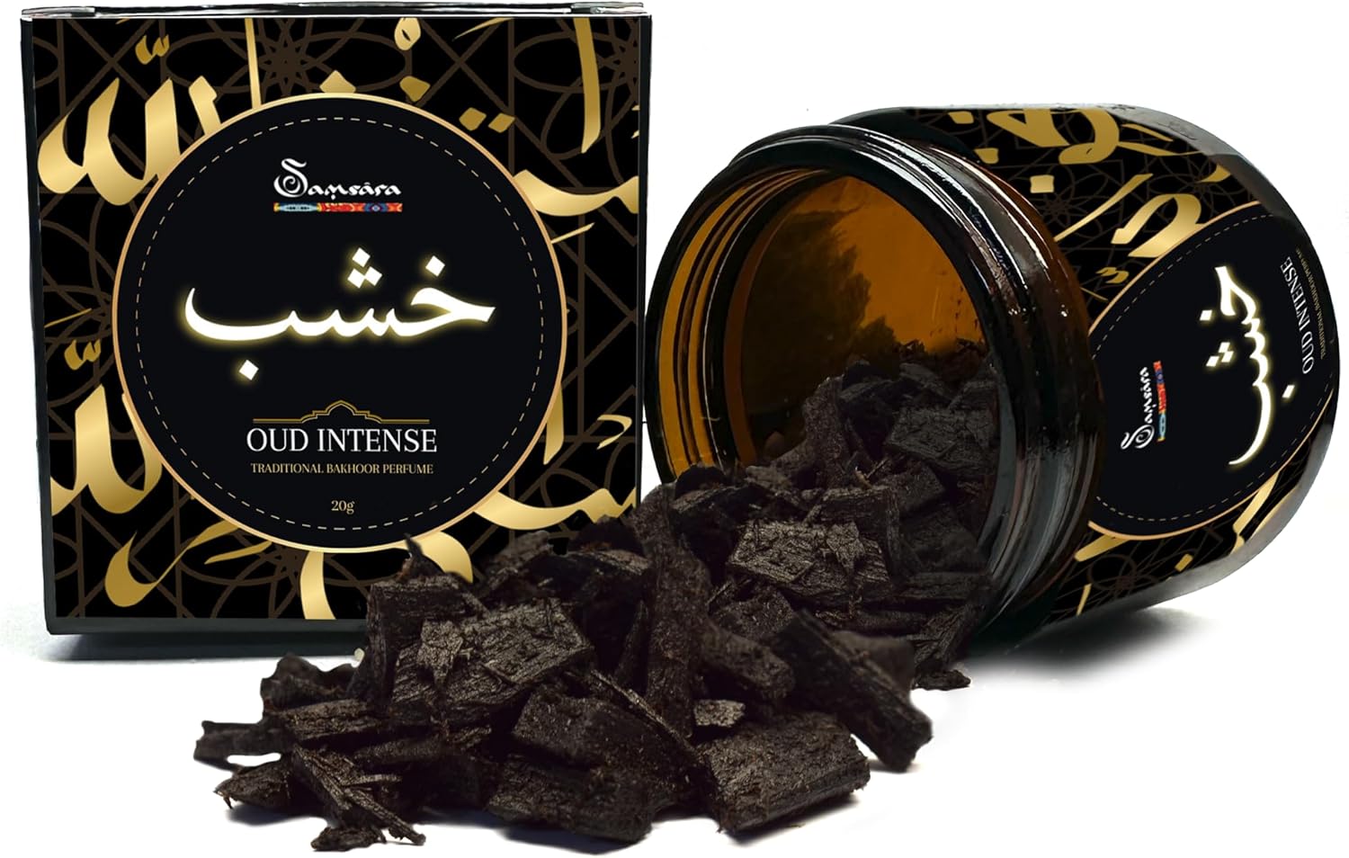 Bakhoor [20g] Ultra Durata - Arabic Fragrance for Men and Women OUD Wood for Hair Body and Clothing Made in Dubai (Sadaf Oud)