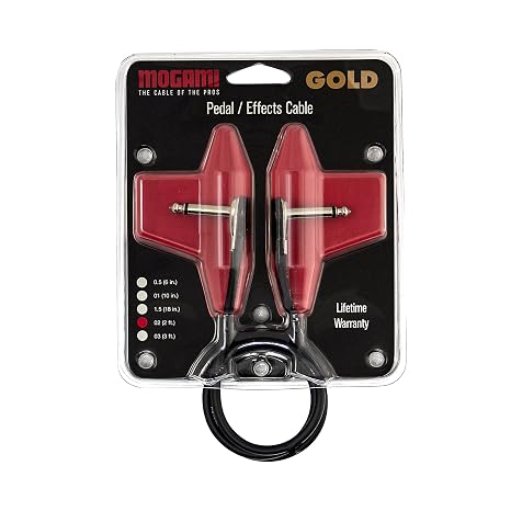 Mogami Gold Pedal SLP Patch Cable Super Low Profile 90 Right Angle Guitar Effects Cable, Noise-Free, OFC Core 24 Inches