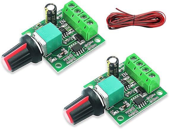 RUNCCI-YUN 2pcs 1.8V 3V 5V 6V 7.2V 12V 2A PWM Motor Speed Controller DC Speed Controller 12V Motor Speed Switch Controller LED Volt Regulator Speed Controller