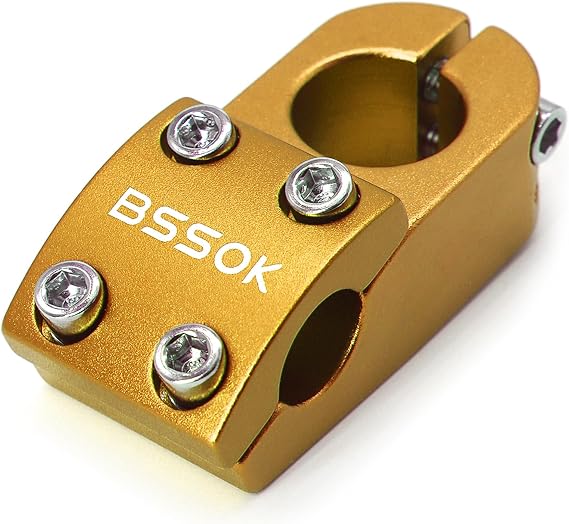 BMX Stem 22.2mm Handlebar Clamp for 28.6mm (1-1/8 in) Fork, 45mm Short 6061 Aluminum Alloy Bike Stem for BMX and Fixed Gear Bikes