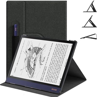 E NET-CASE Book Folio Case for Boox Note Air 2 Plus Tablet 10.3 2021 Released, Lightweight Smart Case with Pencil Holder for Boox Note Air Tablet Black