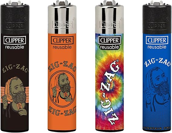Clipper Lighter 4 Pack (Zig Tye Dye)