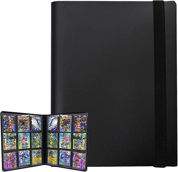 Pokemon Kartlarıyla Uyumlu Kart Klasörü Tutucu, Kollu Albüm, Kitap En İyi Koruma Ticaret Kartları - 9 Cep - 540 Kart (Siyah)