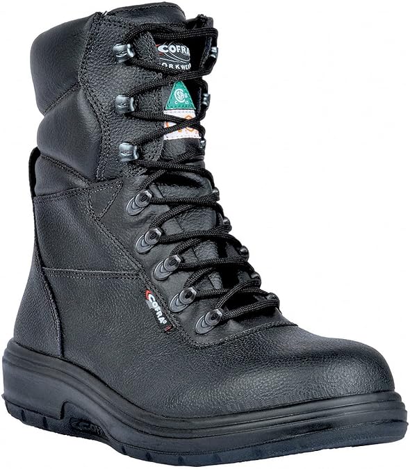 COFRA Leather Work Boot - US ROAD Treadless Asphalt Boots with Composite Safety Toe, Lace Protection & Heat Defender Outsole - 26720-CM0.W14