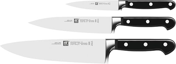 Zwilling Prof. S 3 Parça Bıçak Seti, Paslanmaz Çelik, Siyah