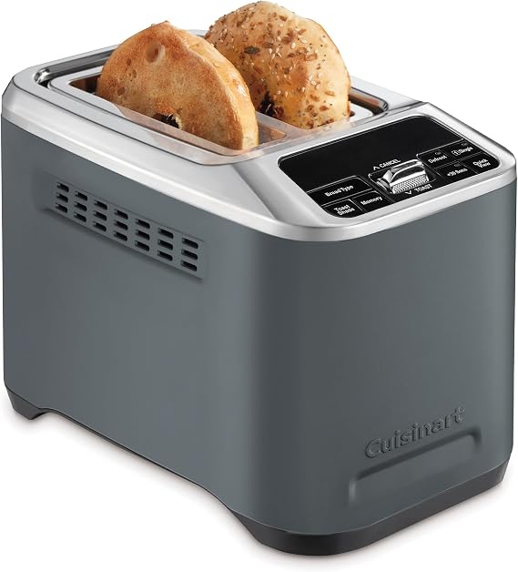 Cuisinart Smart Elite 2-Slice Toaster | Extra-Long Slots for Artisan Bread | Save your Toast Preferences | High-Lift QuickView | Bagel, Single Slice & Defrost Functions | +30sec Toast Boost | Denim