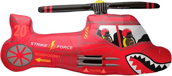 Northstar 36" Red Chopper Foil Balloon, Multicolor
