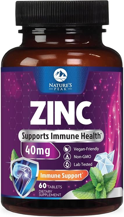Zinc Supplements 40mg - 40mg of Zinc is the NIH's Safe Upper Daily Limit for Women & Men - Best Zink Supplement for Immune Support, Antioxidant, Skin Health, Gluten Free, Bottled in USA - 60 Caplets