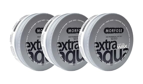 Morfose Deep Aqua Hair Gel Wax | Hard Gel Pomade Strong Level 5 Hold 5.92oz | Water Based | Shiny Wet Look | All Hair Types | Non-Greasy | Flake Free | Cruelty Free | Fruity Scent | Men & Women