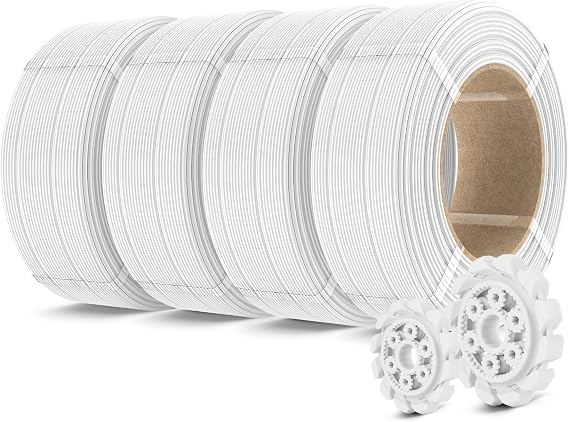 SUNLU PLA+2.0 3D Printer Filament Refill 1.75mm, 4KG, 1KG/Roll, White*4
