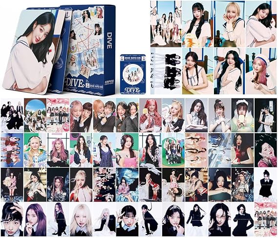 Kpop IVE Photo Postcard, 2025 4th Fan Club, Wonyoung Photo Card Fan Gift, Korean Female Star Photo Postcards (DIVE INTO IVE)