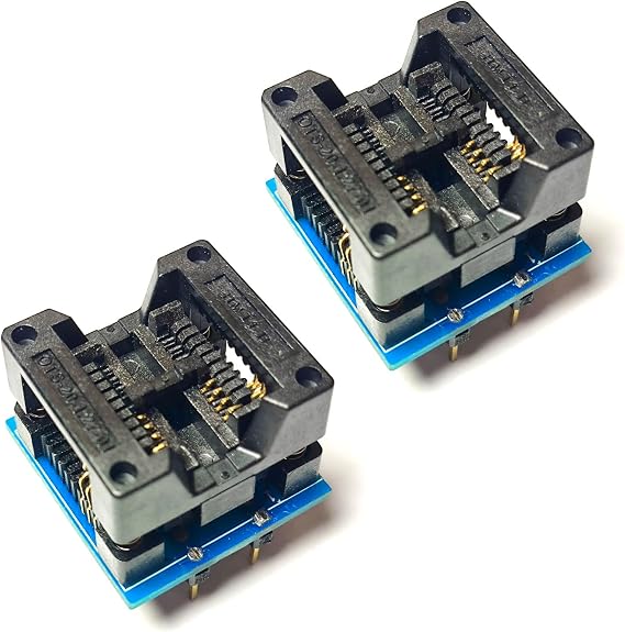 SOIC8 SOP8 to DIP8 Adapter Socket 200 mil Wide Body Seat for Xgecu T48, T76, RT809H, RT809F, T56, ezp2023, EZP2019, CH341, All, SuperPro, TNM, TOP, GQ-4X, Stager, SOFI Series Programmer