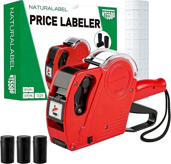 NATURALABEL 1-Line 8-Digit Price Gun Kit (Model NT5500, Red)
