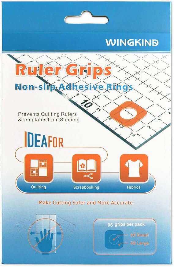 Wingkind Non-Slip Grips for Quilting Rulers, Quilting Templates-96 Pieces/Pkg