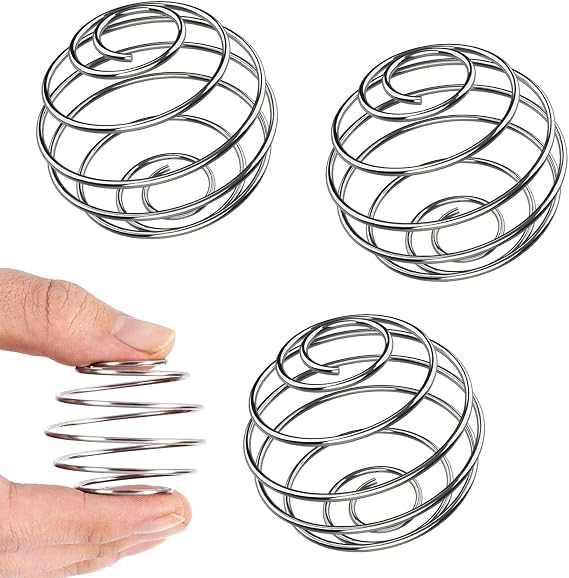 3 Stainless Steel Protein Shaker Metal Ball - Spring Ball Type Blender for Protein Shake Metal Bottle Mixer for Sports and Fitness