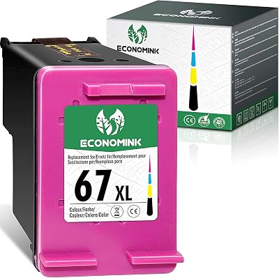 Economink Remanufactured Ink Cartridge Replacement for HP 67 67XL Tri-Color for Envy 6055 6000 6052 6032 6022 Pro 6455 DeskJet 2755 2722 2700 2732 2752 2725 2724 2710 Plus 4155 Printer 1 Tri-Color