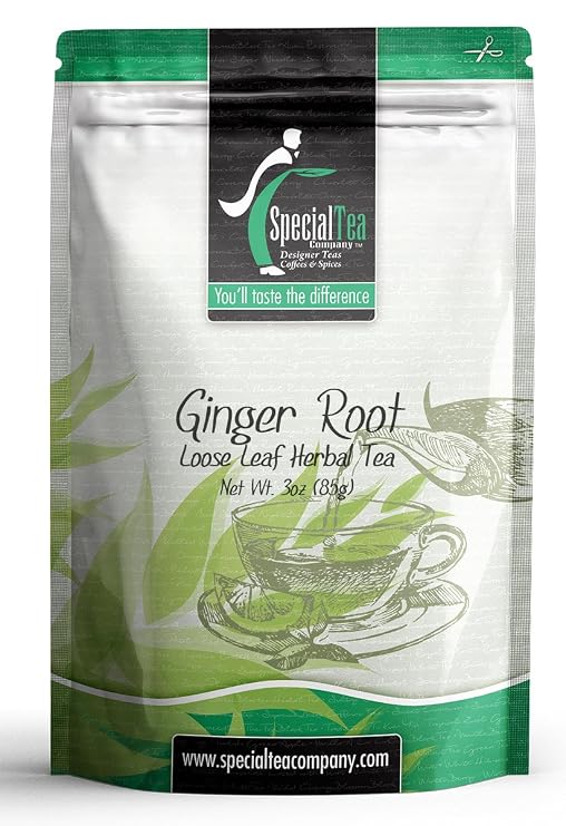 Special Tea Ginger Root Organic Herbal Tea, Loose Leaf, 3 Ounce