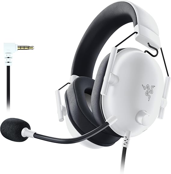 Razer BlackShark V2 X - Multi-Platform Wired E-sports Headset (Triforce 50 mm Drivers, Advanced Passive Noise Cancellation, 7.1 Surround Sound, Hyperclear Cardioid Mic) White