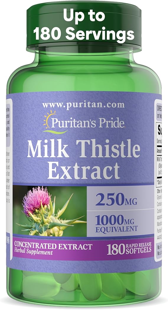 Puritan's Pride Milk Thistle Silymarin 4:1 Concentration Extract 250mg
