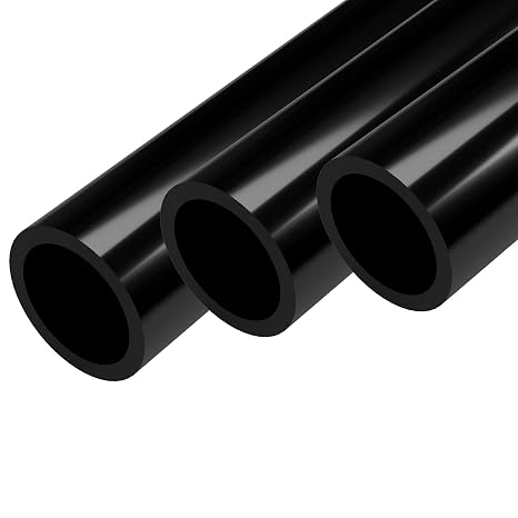 FORMUFIT PVC Pipe, 1-1/4" Size, (1.660" Actual OD) Sch 40 Furniture Grade, Black (40"L x 3-Pack) DIY Structural for Greenhouse, Garden, Dog Agility and Maker Projects - P114FGP-BK-40x3