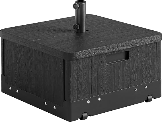 Outsunny 2-in-1 Outdoor Umbrella Base, Planter Box, 175 lbs. Capacity Black