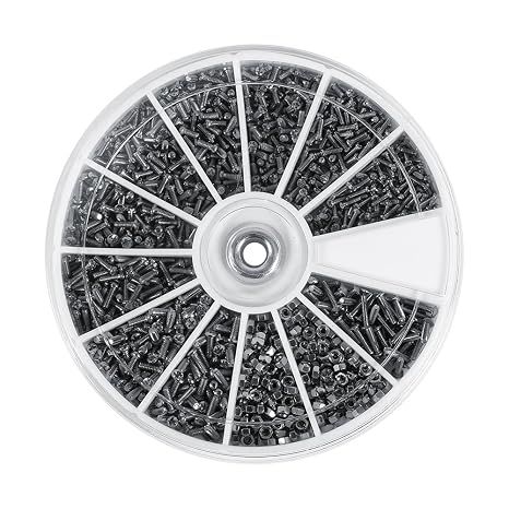 Watch Repair Screws Nuts, 600 pcs/case 12 Kinds of Small Screws Nuts Assortment Kit M1 M1.2 M1.4 M1.6 for Watches Glassess, Eyeglass Repair Kits