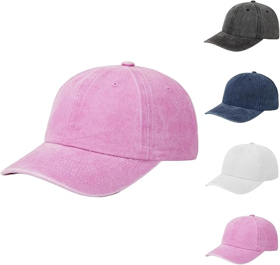 Baseball Cap - Cap Unisex Vintage Washed Dad Hat, Caps Polo Style Breathable Summer Visor, Baseball Caps Adjustable 100% Cotton Sports Cap, Black Cap Black Baseball Cap for Men Women Outdoor