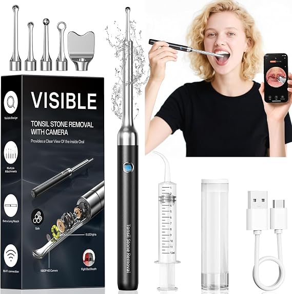 Tonsil Stone Remover with Camera - Upgraded Visual Tonsil Stone Removal Kit