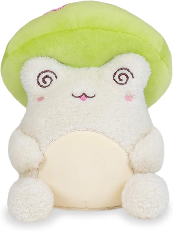 PlushGoals Groovy Daisies Toadstool Wawa - Frog Plush w/Mushroom Cap, 9"