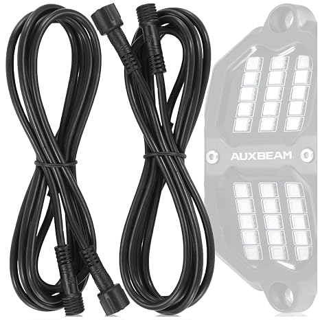 Auxbeam 2PCS 3.94FT Rock Lights Extension Wire
