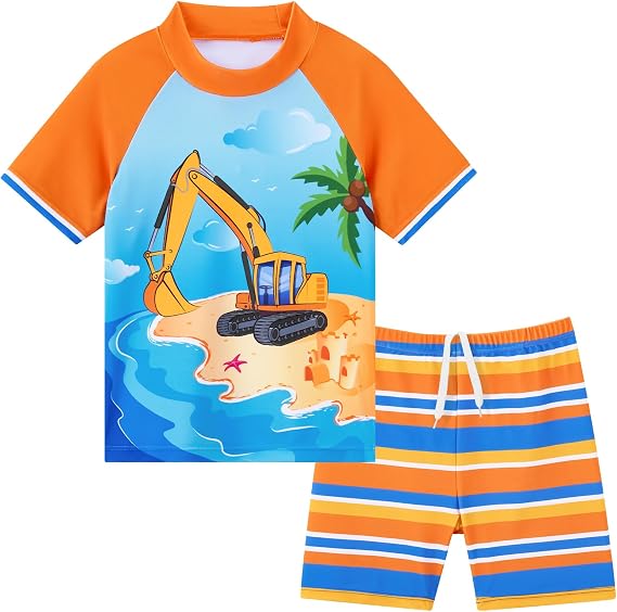 Kids Swimsuit Boys Two Pieces Shark Swimsuit Toddler Rash Guard and Trunk