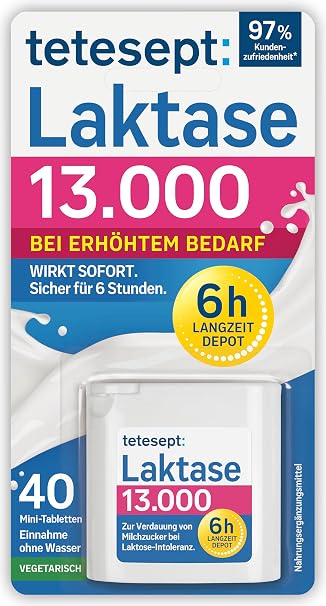 Tetesept Lactase 13000 Lactase Tablets 1 x Pack of 40