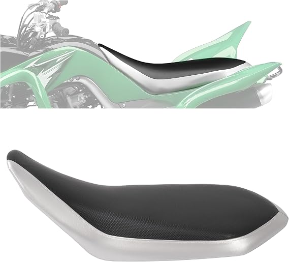 Complete Seat Compatible with 2007-2008 Yamaha Raptor 700/2009 Yamaha Raptor 700R Plastic Black Gray