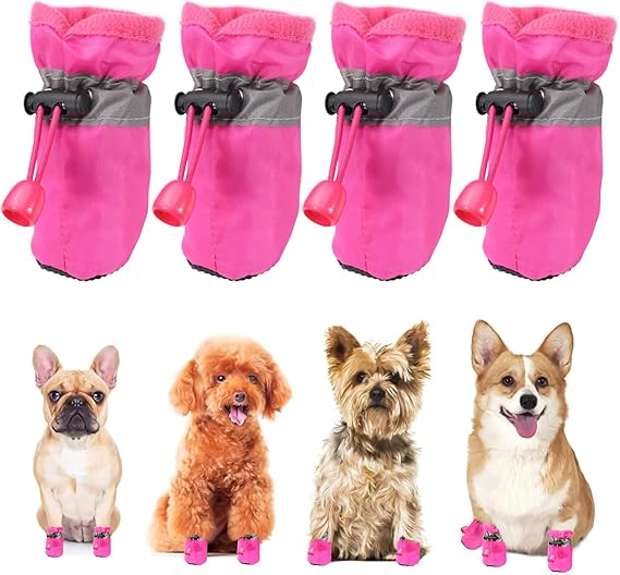 Dog Shoes for Small Dogs, Anti-Slip Dog Booties and Paw Protectors, Dog Snow Boots for Small Medium Dogs (XXS)