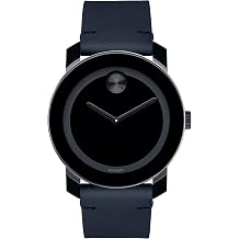 Movado Bold Evolution Men&amp;amp;amp;#39;s Swiss Qtz Stainless Steel and Leather Strap Casual Watch, Color: Blue Model: 3600583