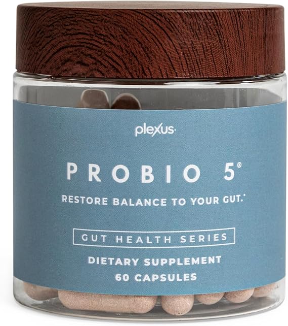 Plexus ProBio 5, 60 Capsules | 4 billion CFU from 5 probiotic strains to support gut microbiome balance, healthy digestion, and intestinal yeast balance