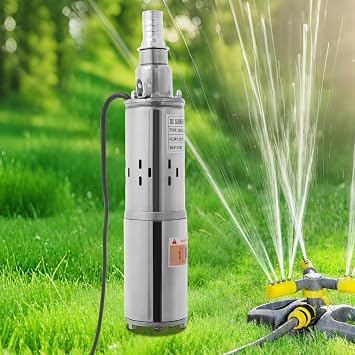 Deep Well Submersible Pump, 180W 12V 263.96GPH, 98.43ft Head, 0-30dB Ultra Quiet, with 55.77ft Cord, Stainless Steel Water Pump for Home, Industrial, Irrigation, Farm