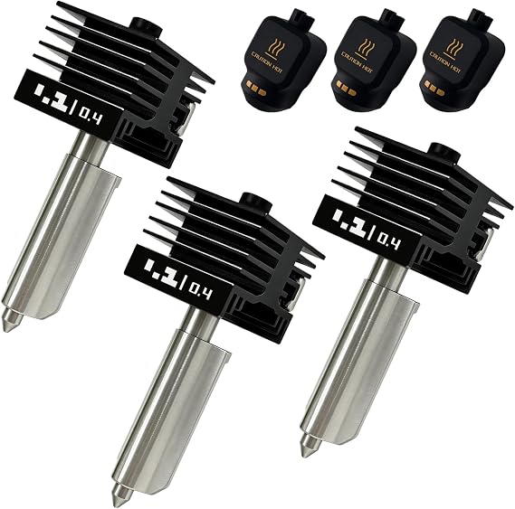 Bambu P2S/H2D/H2S/X2D/H2C/A1/A1ミニ統合デザイン硬化スチールノズル押出機ホットエンドプリントヘッド交換用0.4mmホットエンドキット3個 Bambu Lab 3Dプリンターアクセサリー用