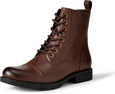 Amazon Essentials Mens Cap Toe Lace Up Combat Boots With Zipper