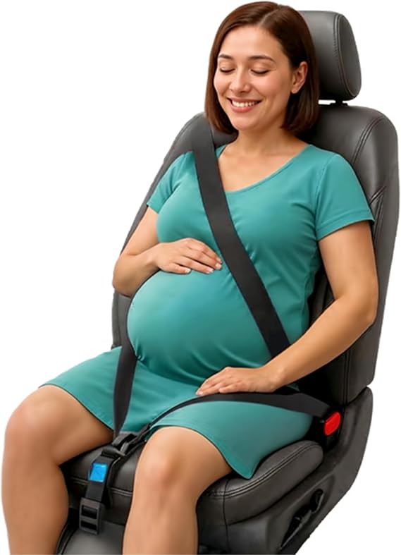 Karf MomSafe Hamile Emniyet Kemeri Aparatı, Araç Koltuğu için Güvenlik Kemeri Düzenleyici, Siyah, Gebelik Döneminde Konforlu Sürüş