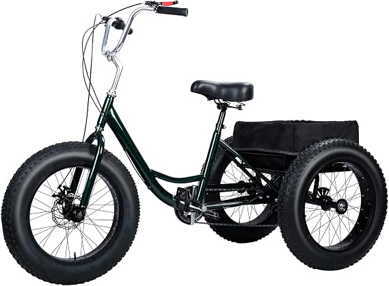 20 Inch Tricycle for Adult, 7 Speed Fat Tire All-Terrain 3 Wheel Bike