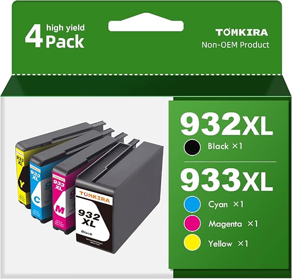 Compatible Ink Cartridge Replacement for HP 933XL 932XL (Black, Yellow, Cyan, Magenta)