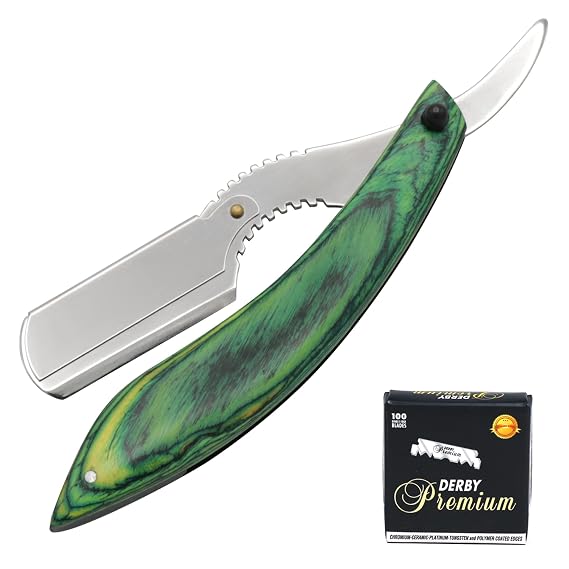 Chocho Track Straight Edge Razor for men Barber Artificial Wood Handle Stainless Steel Cut Throat Razors