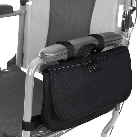 Vive Wheelchair Carry Bag - Arm Rest Pouch for Rollator, Walkers, Power
