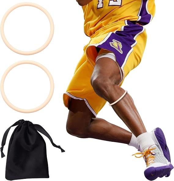 NICENEEDED 2 PCS Patella Tendon Knee Strap, Patellar Tendon Silicone Support Strap with Bag, Athletics Elasticity Fixed Protection Ring for Basketball Running