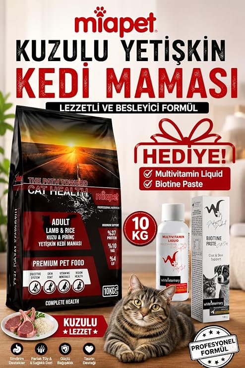 Miapet Kuzulu Yetişkin Kedi Maması 10 KG