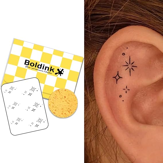 Mini Star Patterns Temporary Tattoos Realistic Fake Tattoo Waterproof