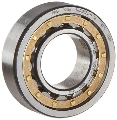 FAG Bearings NU240E-M1-C3 Single Row Cylindrical Roller Bearing, Straight Bore, Removable Inner Ring, High Capacity, Brass Cage, C3 Clearance, 200mm ID, 360mm OD, 58mm Width