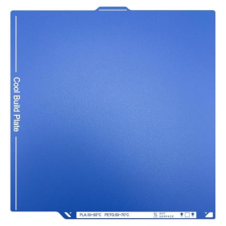 260x271mm Cold Build Plate for Centauri Carbon 2 /Centauri Carbon | Double-Sided Textured Spring Steel Sheet, Strong Adhesion and Easy Print Removal at Low Bed Temperatures